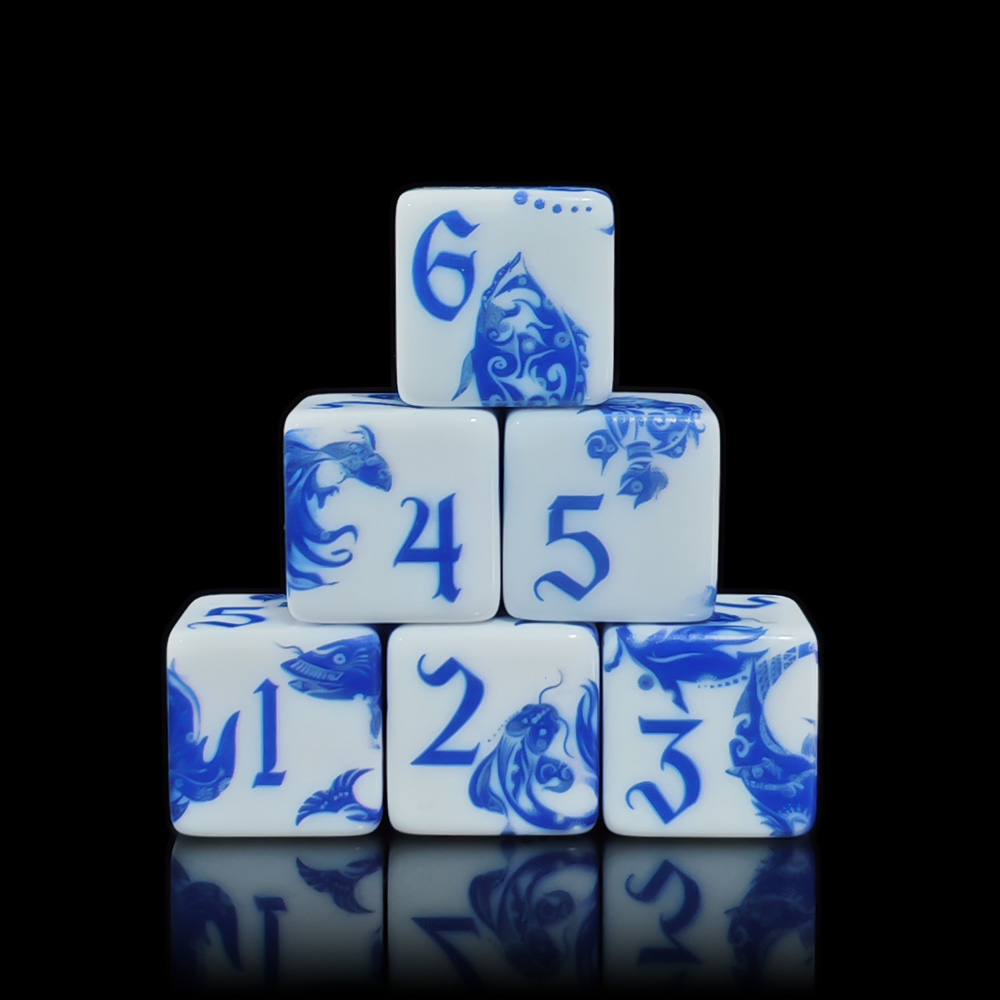 Board Game Arena - 12개 블루 앤 화이트 도자기 잉어