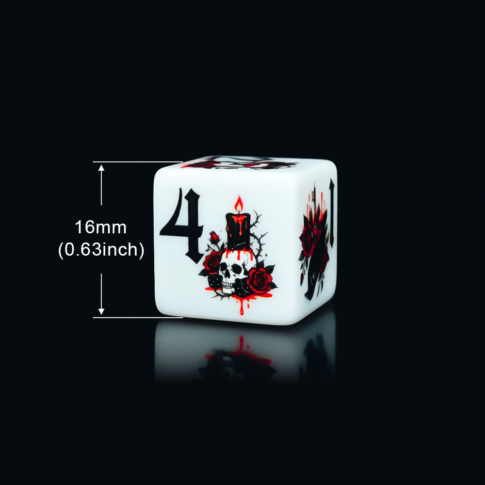 12개 고딕 로즈 16MM 프린트 D6 아크릴 주사위, - Board Game Arena 리뷰 및 가격