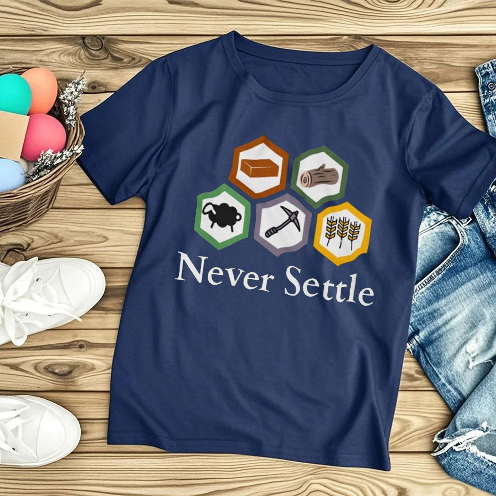 Never Settle Catan 셔츠 빈티지 Sett - Board Game Catan 리뷰 및 가격