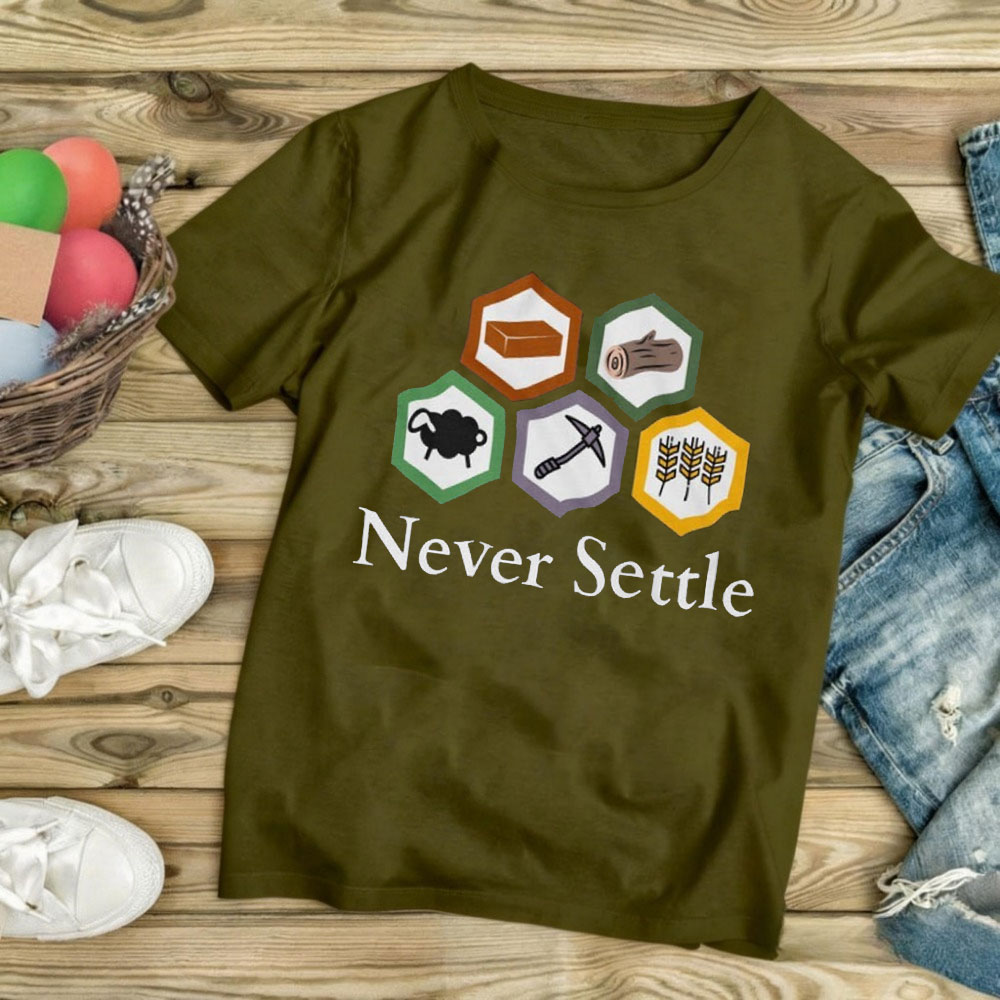 Never Settle Catan 셔츠 빈티지 Sett - Board Game Catan 리뷰 및 가격