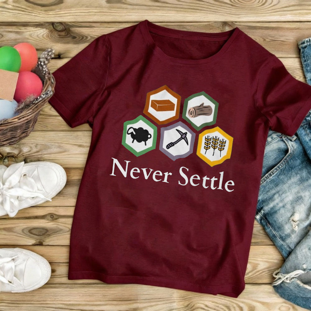 Never Settle Catan 셔츠 빈티지 Sett - Board Game Catan 리뷰 및 가격