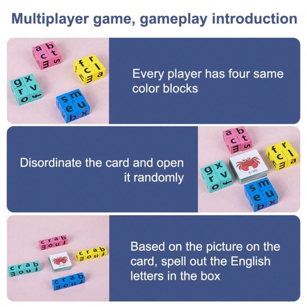 어린이 알파벳 철자 보드 게임, 16개의 글자 블록 + - Board Game English 리뷰 및 가격