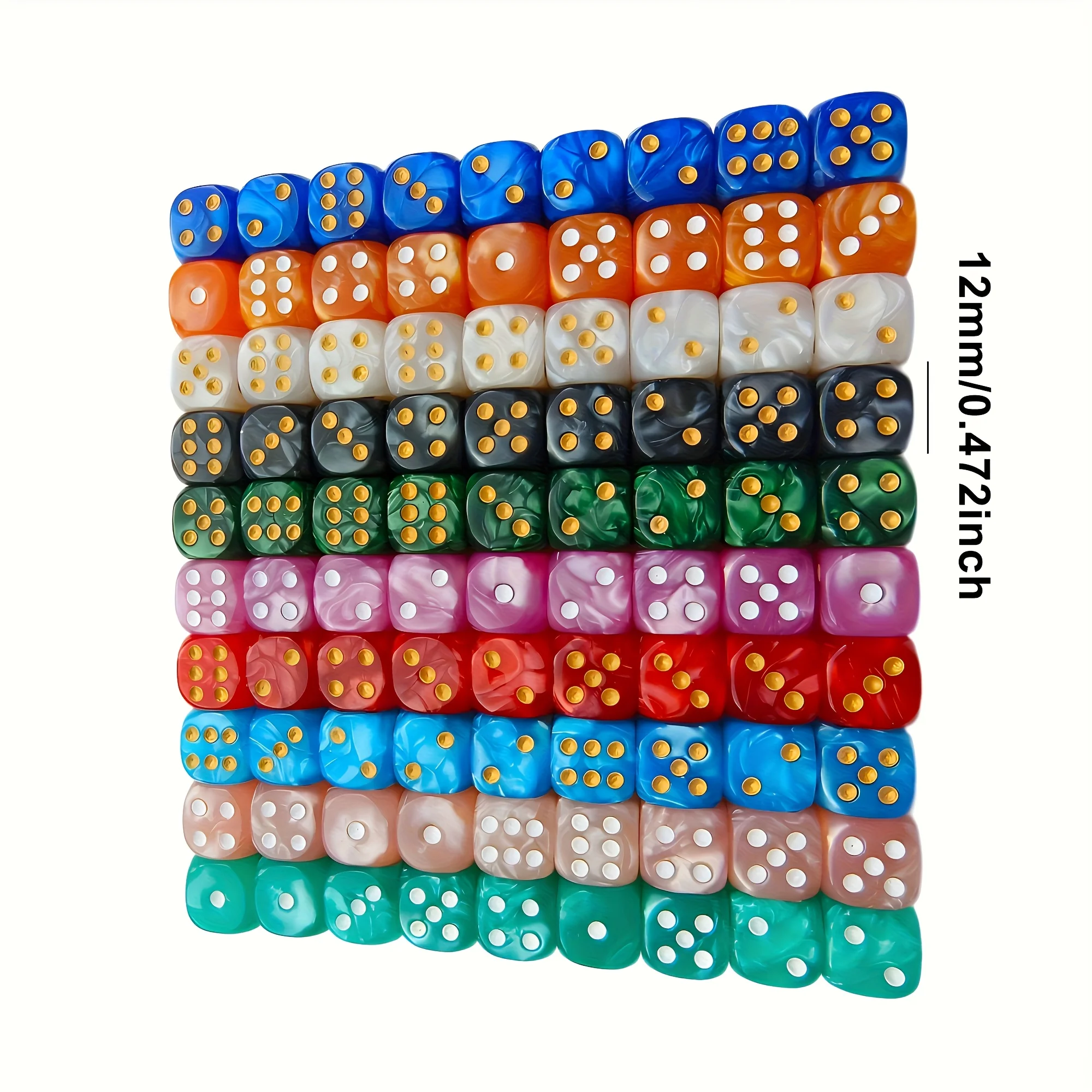 10개입 12mm 진주 무늬 D6 주사위, 둥근 모서리 - Board Game Arena 리뷰 및 가격