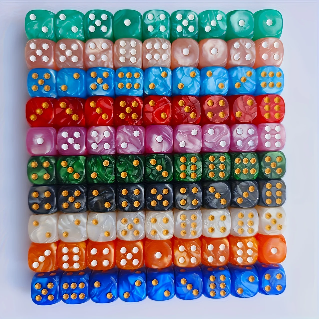 10개입 12mm 진주 무늬 D6 주사위, 둥근 모서리 - Board Game Arena 리뷰 및 가격