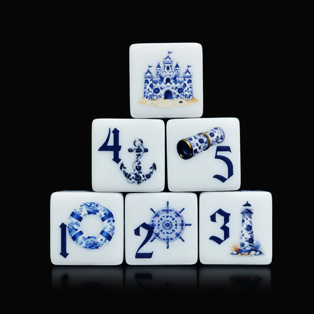 12개 블루 해양풍 16MM 프린트 D6 아크릴 주사위 - Board Game Arena 리뷰 및 가격