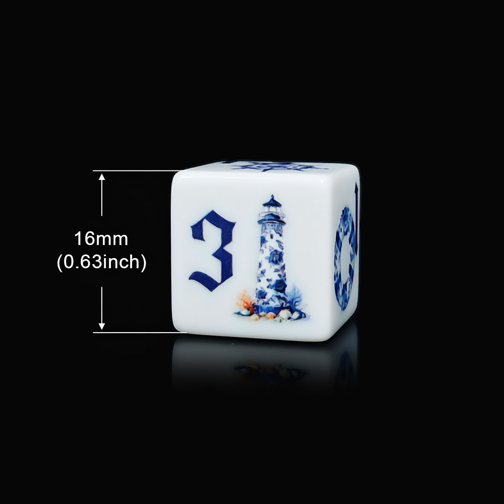 12개 블루 해양풍 16MM 프린트 D6 아크릴 주사위 - Board Game Arena 리뷰 및 가격